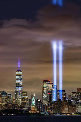 Wall Art - Photograph - 9/11 Memorial Lights #1 by Randy Lemoine