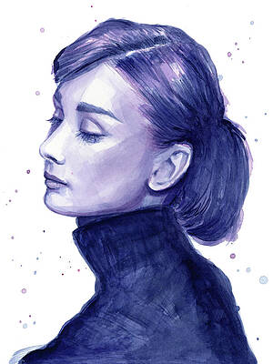 Wall Art - Painting - Audrey Hepburn Portrait #1 by Olga Shvartsur