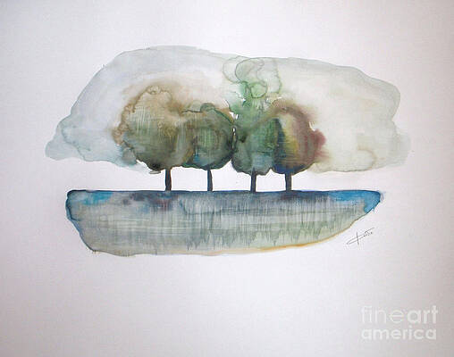 Wall Art - Painting - Family Trees #2 by Vesna Antic