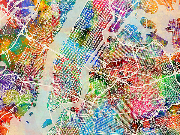 New York City Map Art for Sale