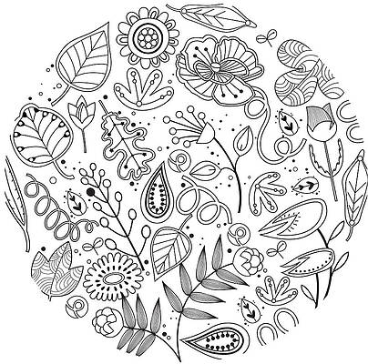 Wall Art - Digital Art - Various Plants Patterns #9 by Eastnine Inc.