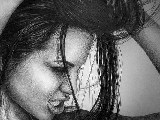 Wall Art - Drawing - Angelina Jolie by Jennifer Bryant