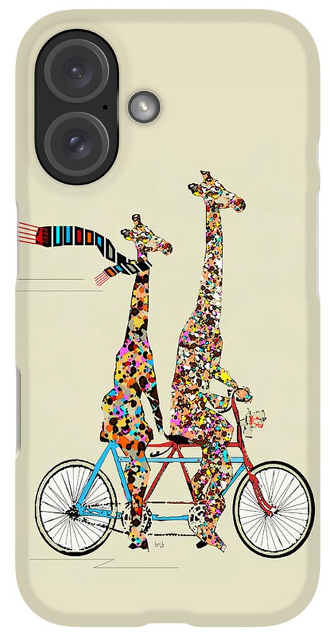 iPhone Case - Giraffe Days Lets Tandem by Bri Buckley