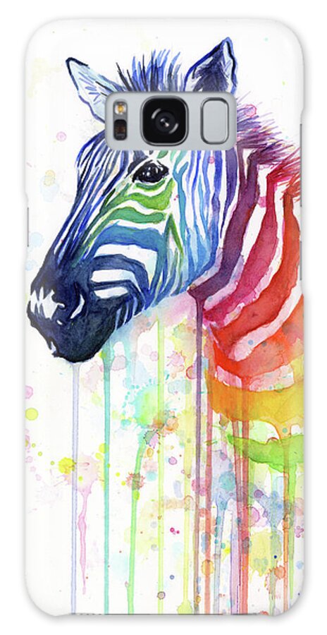 Galaxy Case - Rainbow Zebra - Ode to Fruit Stripes by Olga Shvartsur