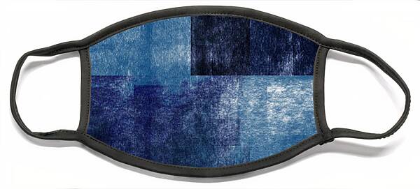 Azul Blocks 1- Art By Linda Woods Face Mask