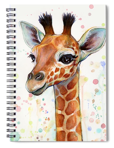 Baby Giraffe Watercolor Spiral Notebook