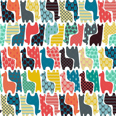 Wall Art - Drawing - Baby Llamas by MGL Licensing