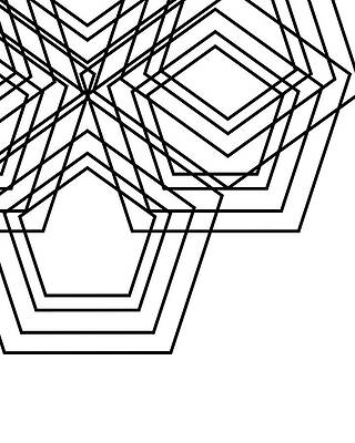 Wall Art - Digital Art - Black And White Geo by South Social Studio