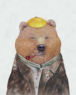 Wall Art - Painting - Brown Bear by Animal Crew
