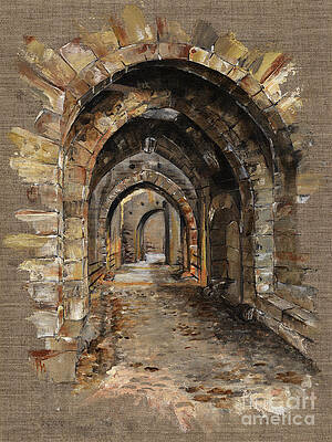 Wall Art - Painting - Camelot -  The Way To Ancient Times - Elena Yakubovich by Elena Daniel Yakubovich