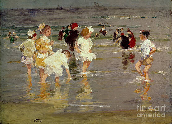 Wall Art - Painting - Children on the Beach by Edward Henry Potthast