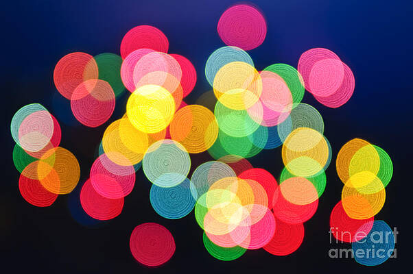 Wall Art - Photograph - Christmas lights abstract by Elena Elisseeva