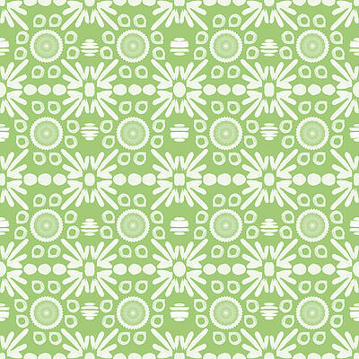 Wall Art - Mixed Media - Cilantro- Green and White Art by Linda Woods by Linda Woods