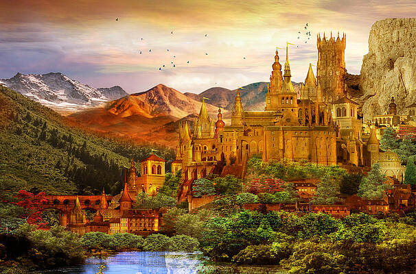 Wall Art - Digital Art - City of Gold by Karen Howarth