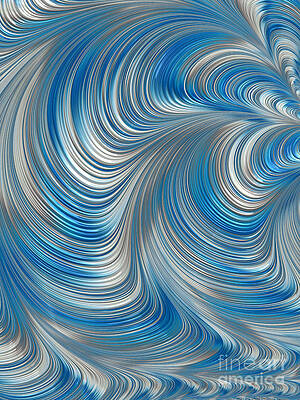 Wall Art - Digital Art - Cobolt Flow by John Edwards