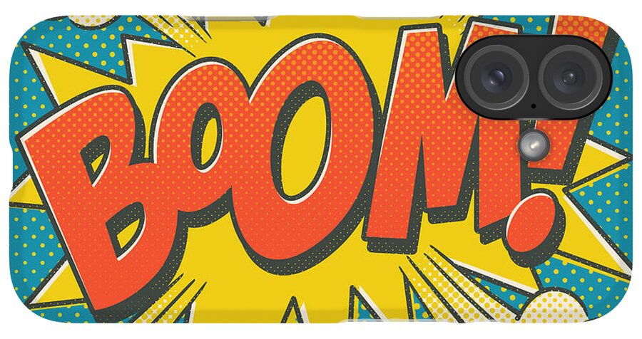 iPhone Case - Comic Boom on Blue by Mitch Frey