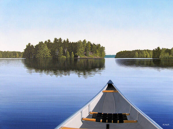 Wall Art - Painting - Early Evening Paddle  by Kenneth M Kirsch
