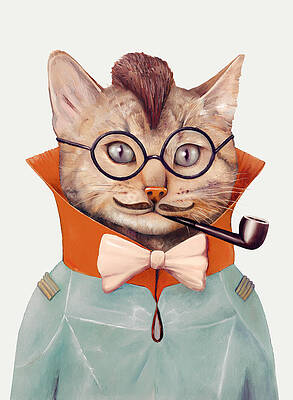 Wall Art - Painting - Eclectic Cat by Animal Crew