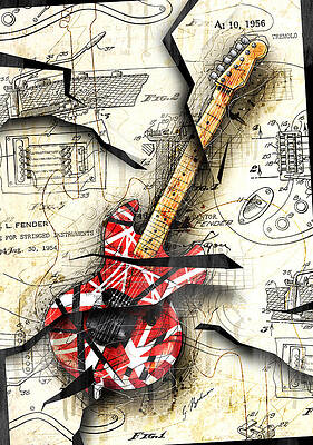 Wall Art - Digital Art - Eddie's Guitar by Gary Bodnar