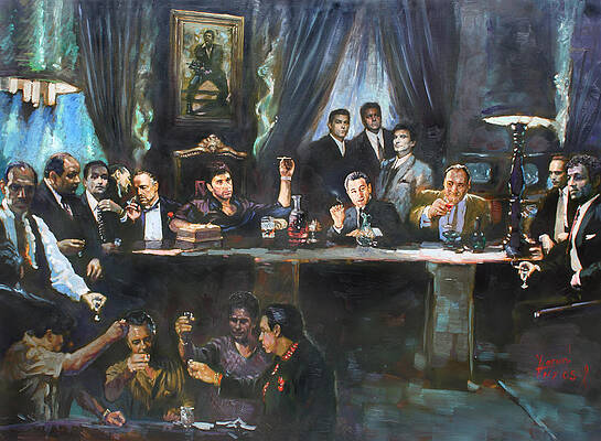 Wall Art - Painting - Fallen Last Supper Bad Guys by Ylli Haruni