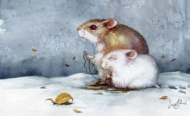 Wall Art - Painting - First Snow by Janet Chui