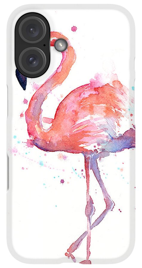 iPhone Case - Flamingo Watercolor by Olga Shvartsur
