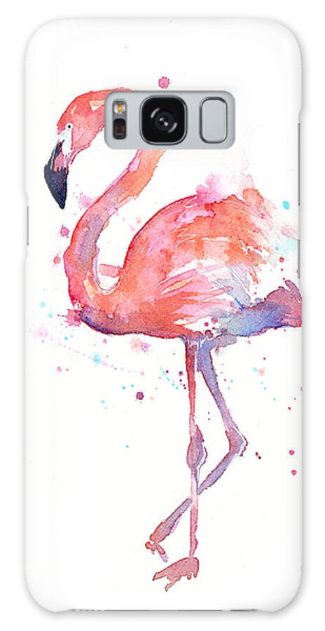 Galaxy Case - Flamingo Watercolor by Olga Shvartsur