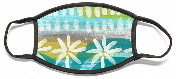 Flowers And Waves- Abstract Pattern Painting Face Mask