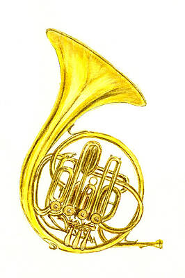 Wall Art - Painting - French Horn by Michael Vigliotti