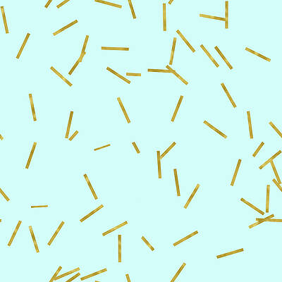 Wall Art - Digital Art - Glitter confetti on aqua gold pick up sticks pattern by Tina Lavoie