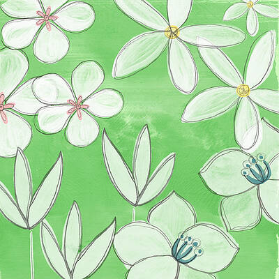 Wall Art - Painting - Green Garden by Linda Woods