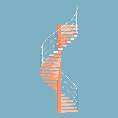 Wall Art - Digital Art - Helical Stairs by Peter Cassidy