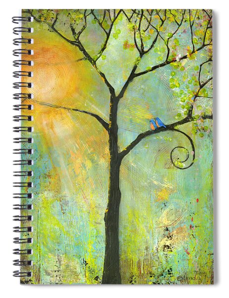 Hello Sunshine Tree Birds Sun Spiral Notebook