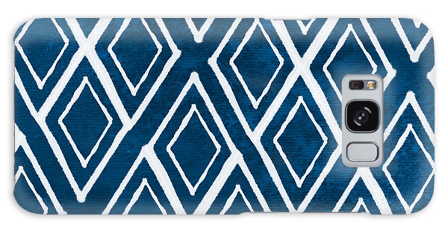 Galaxy Case - Indgo and White Diamonds Large by Linda Woods