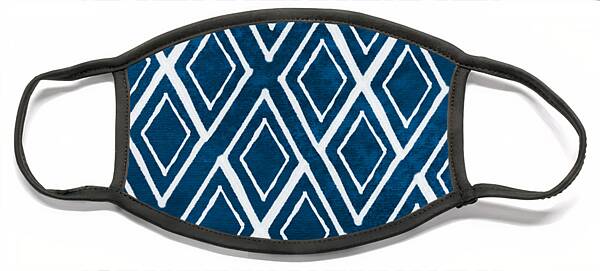 Indgo And White Diamonds Large Face Mask