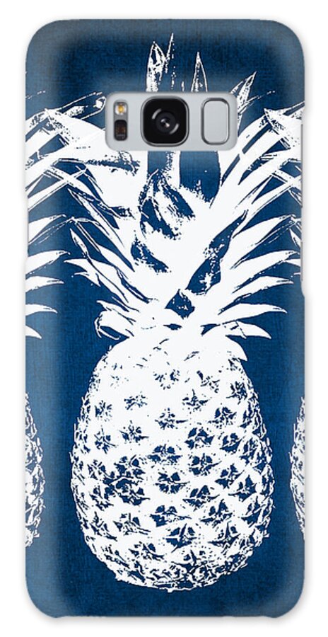 Galaxy Case - Indigo and White Pineapples by Linda Woods
