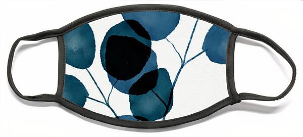 Indigo Eucalyptus 3- Art By Linda Woods Face Mask