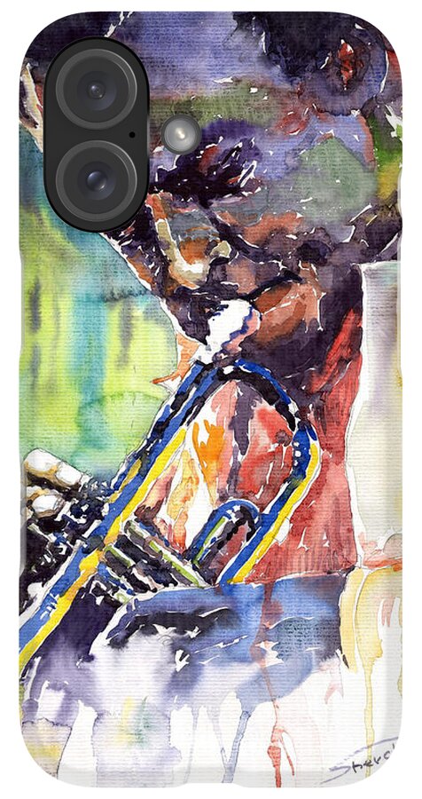 iPhone Case - Jazz Miles Davis 9 Blue by Yuriy Shevchuk