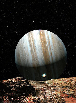 Wall Art - Painting - Jupiter Seen From Europa by Don Dixon