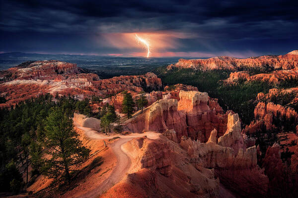 Wall Art - Photograph - Lightning Over Bryce Canyon by Stefan Mitterwallner