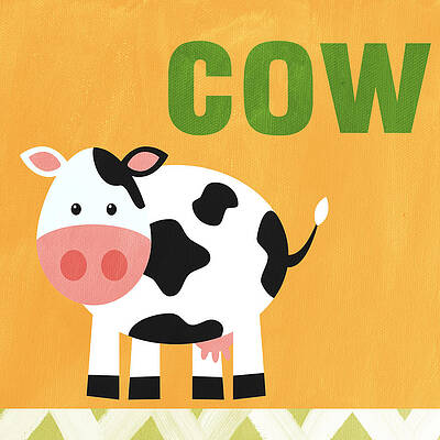 Wall Art - Painting - Little Cow by Linda Woods