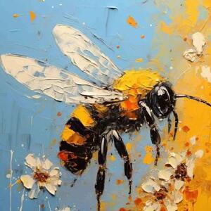 Bees on Flowers - Paintings Only Art Competition