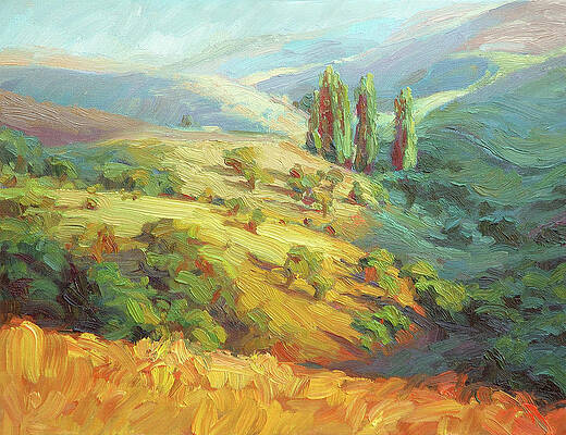 Wall Art - Painting - Lombardy Homestead by Steve Henderson