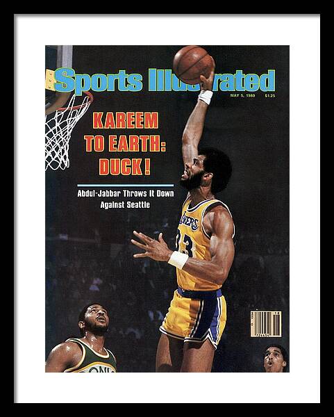 Los Angeles Lakers Kareem Abdul-jabbar, 1980 Nba Western Sports Illustrated Cover Framed Print