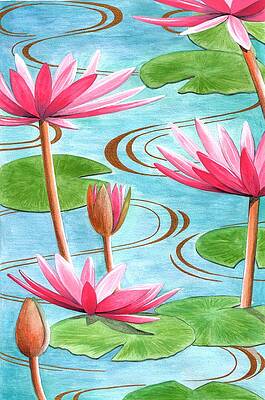 Wall Art - Painting - Lotus Flower by Jenny Barnard