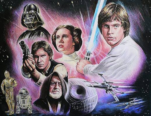 Wall Art - Drawing - May The Force Be With You by Andrew Read