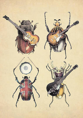 Wall Art - Digital Art - Meet the Beetles by Eric Fan