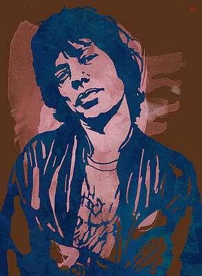 Wall Art - Drawing - Mick Jagger - Pop Stylised Art Sketch Poster by Kim Wang