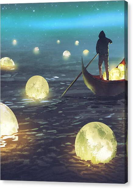 Moon Picking Canvas Print