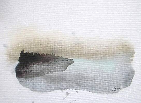 Wall Art - Painting - Nightfall on the Lake  by Vesna Antic